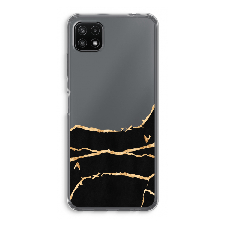 Gouden marmer: Samsung Galaxy A22 5G Transparant Hoesje