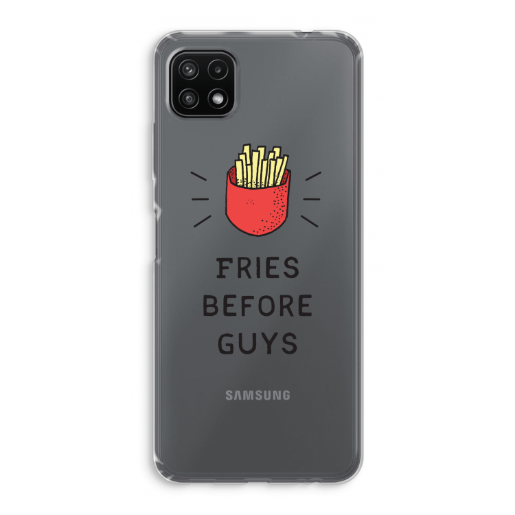 Fries before guys: Samsung Galaxy A22 5G Transparant Hoesje