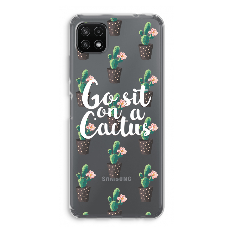Cactus quote: Samsung Galaxy A22 5G Transparant Hoesje
