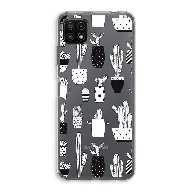 Cactusmotief: Samsung Galaxy A22 5G Transparant Hoesje