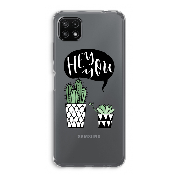Hey you cactus: Samsung Galaxy A22 5G Transparant Hoesje