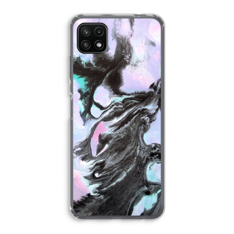 Pastel zwart: Samsung Galaxy A22 5G Transparant Hoesje