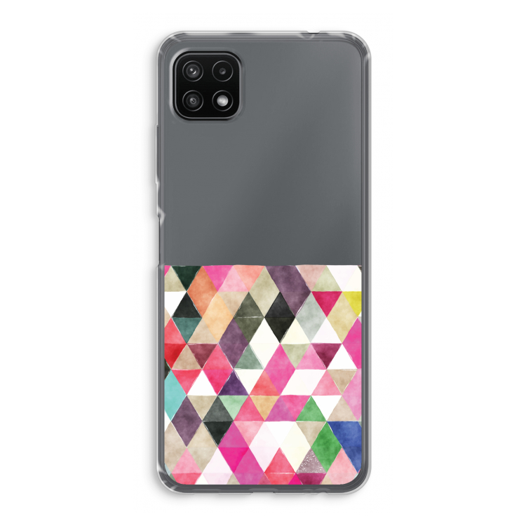 Gekleurde driehoekjes: Samsung Galaxy A22 5G Transparant Hoesje