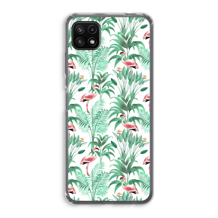 Flamingo bladeren: Samsung Galaxy A22 5G Transparant Hoesje
