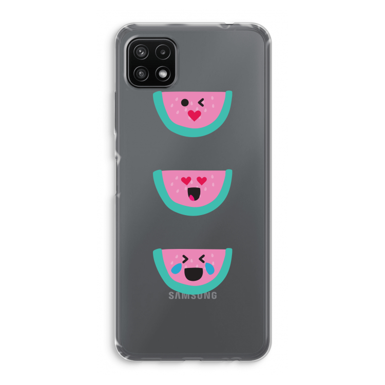 Smiley watermeloen: Samsung Galaxy A22 5G Transparant Hoesje