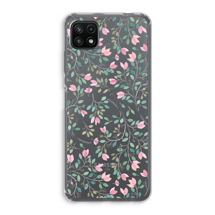 Sierlijke bloemen: Samsung Galaxy A22 5G Transparant Hoesje