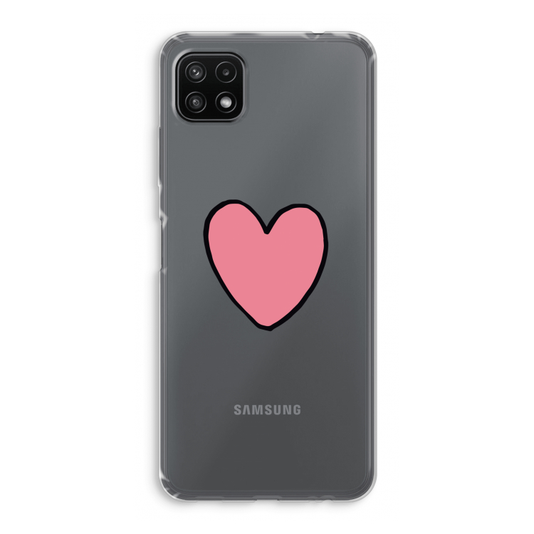 Hartje: Samsung Galaxy A22 5G Transparant Hoesje