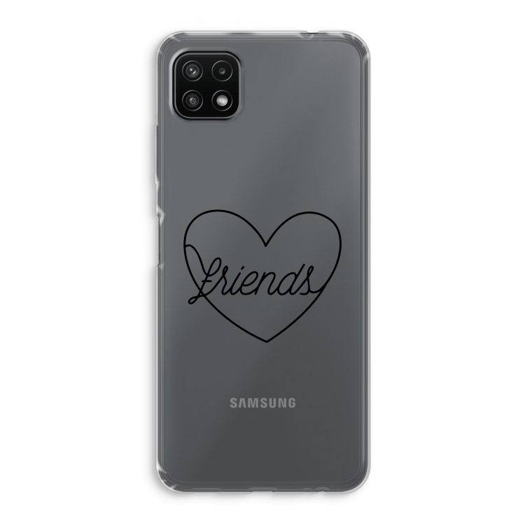 Friends heart black: Samsung Galaxy A22 5G Transparant Hoesje
