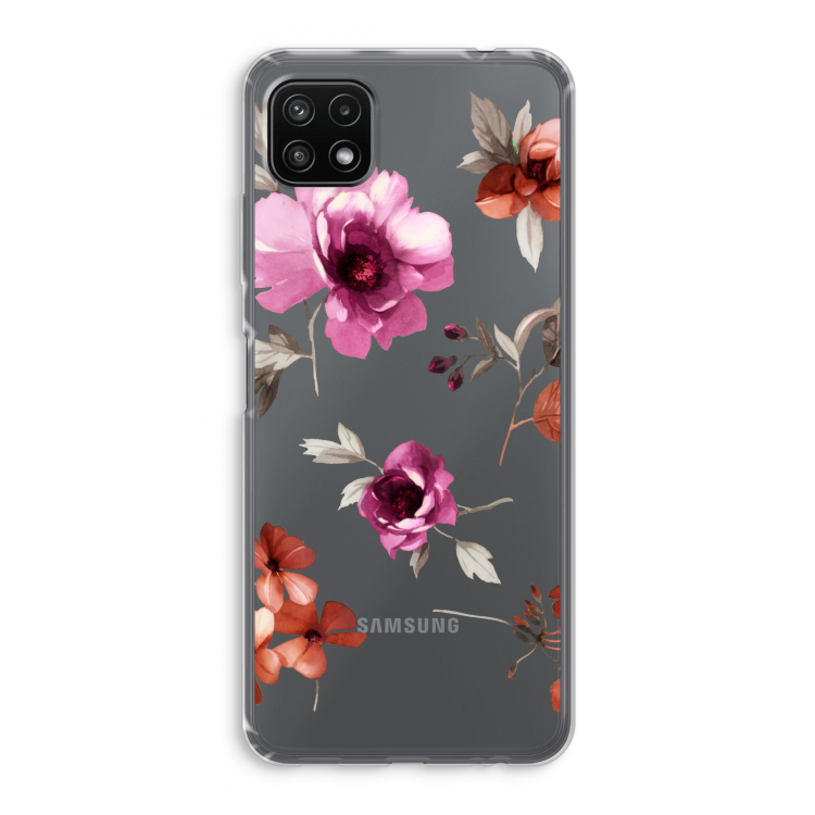 Geschilderde bloemen: Samsung Galaxy A22 5G Transparant Hoesje