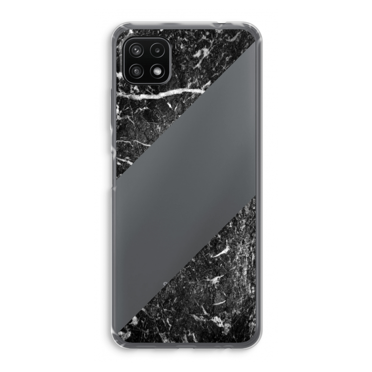 Zwart marmer: Samsung Galaxy A22 5G Transparant Hoesje