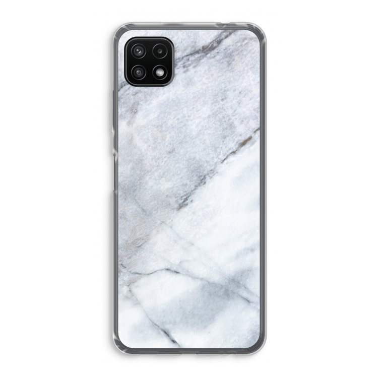 Witte marmer: Samsung Galaxy A22 5G Transparant Hoesje