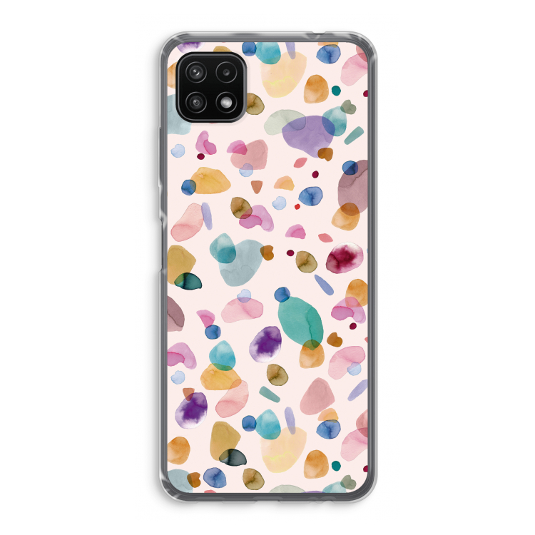 Terrazzo Memphis Pink: Samsung Galaxy A22 5G Transparant Hoesje