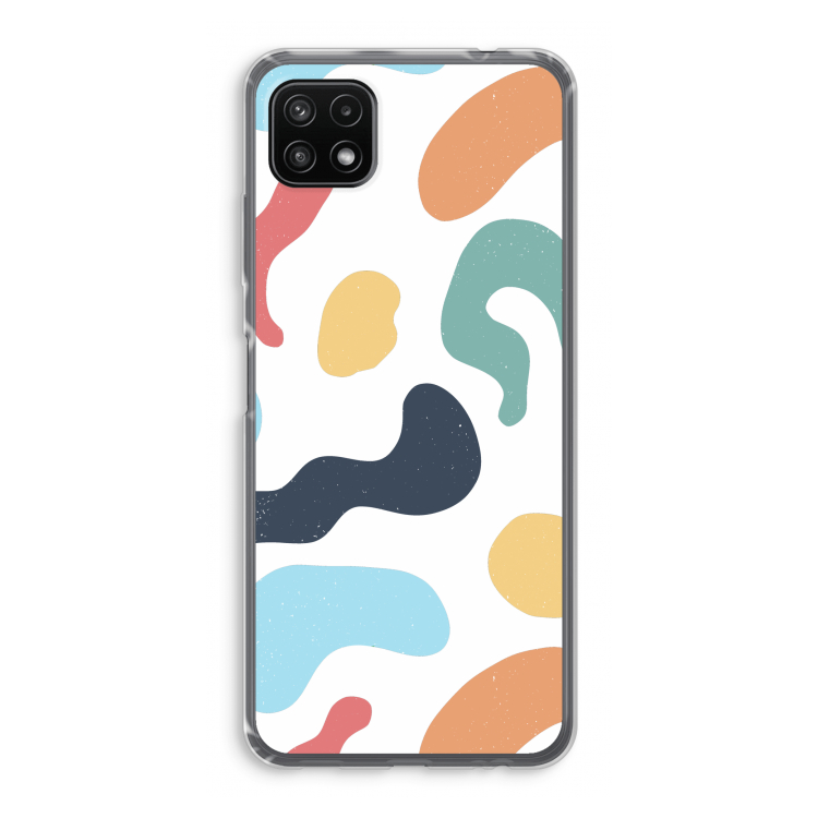 Memphis Shapes Blue: Samsung Galaxy A22 5G Transparant Hoesje