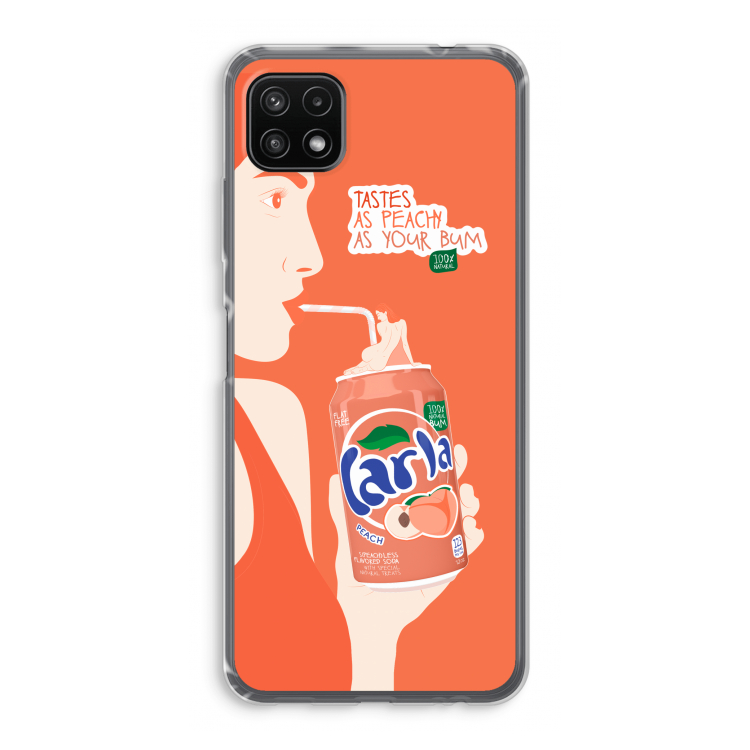 Peach please!: Samsung Galaxy A22 5G Transparant Hoesje