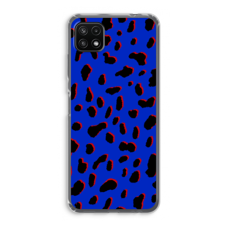 Blue Leopard: Samsung Galaxy A22 5G Transparant Hoesje