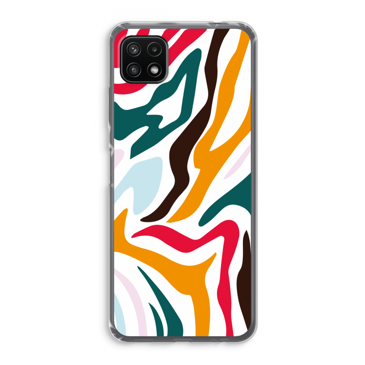Colored Zebra: Samsung Galaxy A22 5G Transparant Hoesje