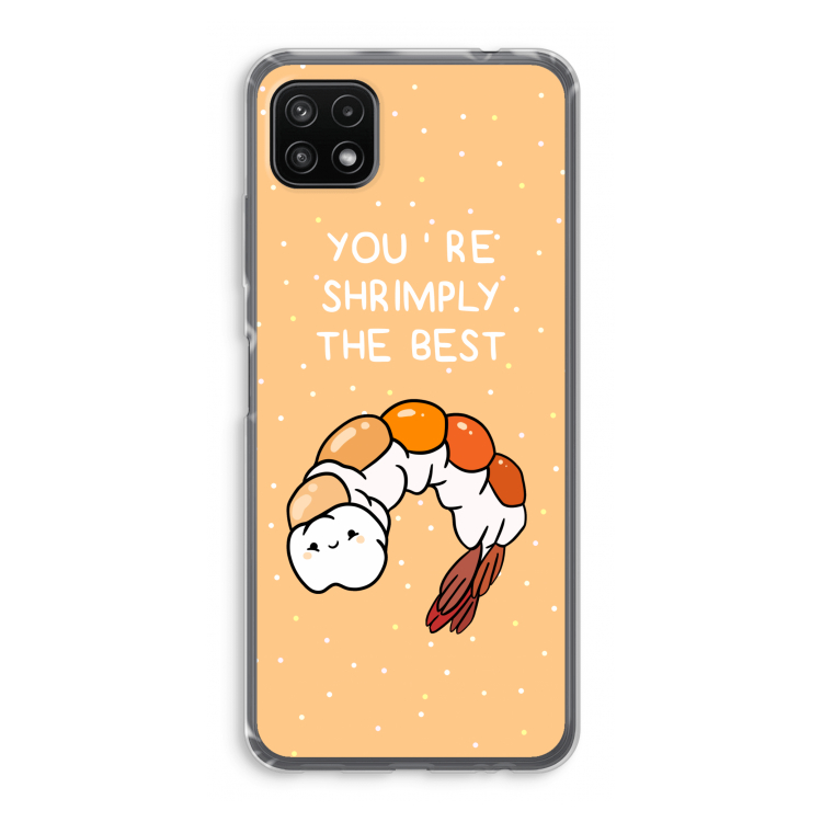 You're Shrimply The Best: Samsung Galaxy A22 5G Transparant Hoesje