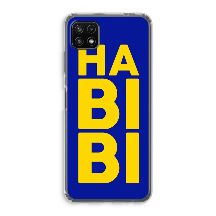 Habibi Blue: Samsung Galaxy A22 5G Transparant Hoesje