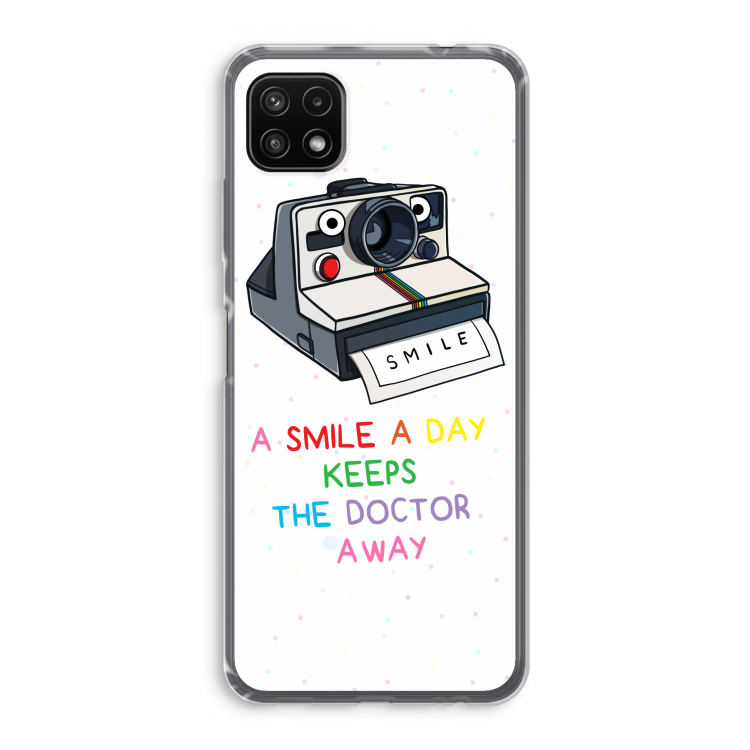 Smile: Samsung Galaxy A22 5G Transparant Hoesje