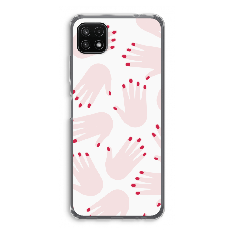 Hands pink: Samsung Galaxy A22 5G Transparant Hoesje