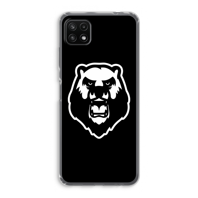 Angry Bear (black): Samsung Galaxy A22 5G Transparant Hoesje