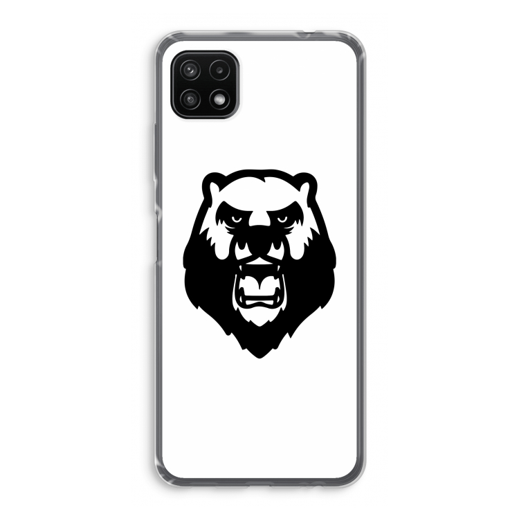 Angry Bear (white): Samsung Galaxy A22 5G Transparant Hoesje