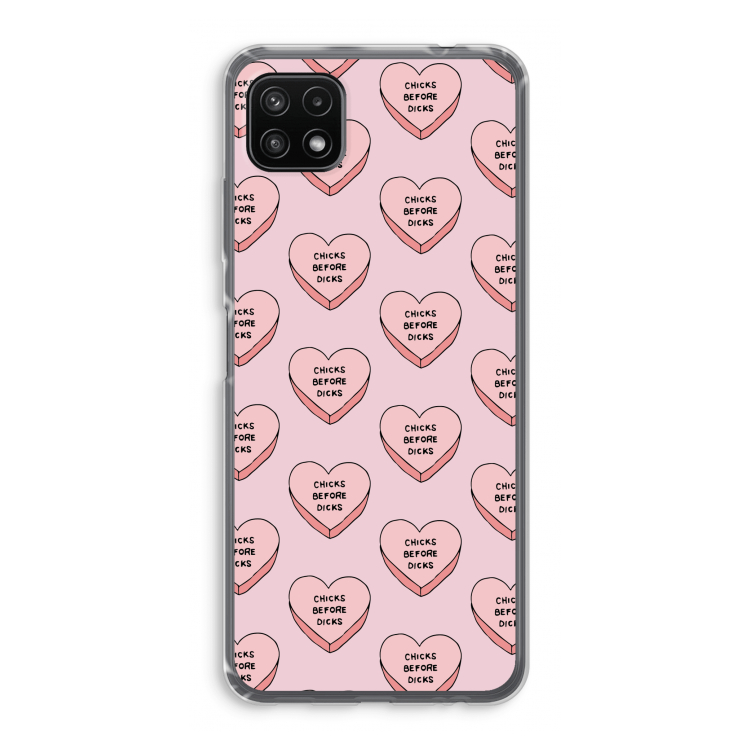 Chicks before dicks: Samsung Galaxy A22 5G Transparant Hoesje