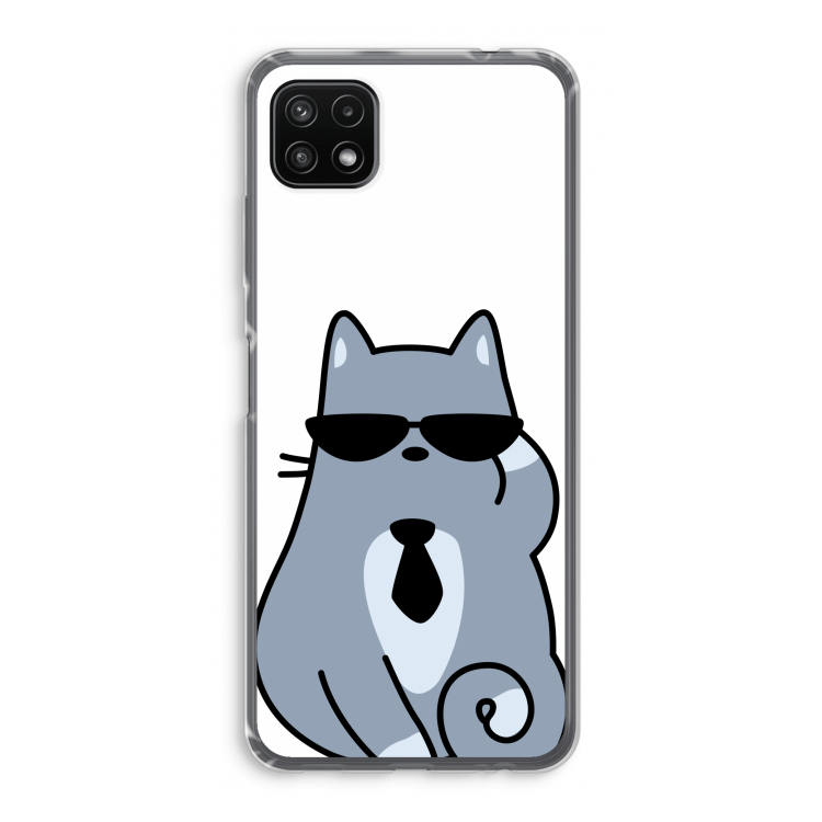 Cool cat: Samsung Galaxy A22 5G Transparant Hoesje