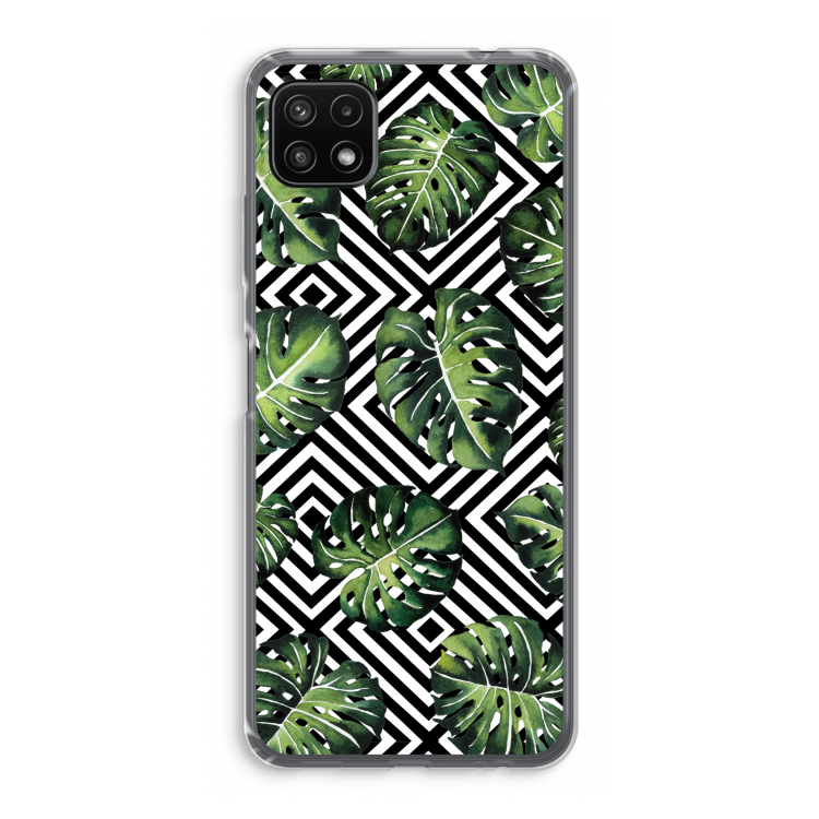 Geometrische jungle: Samsung Galaxy A22 5G Transparant Hoesje