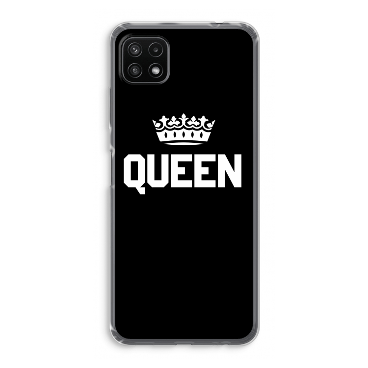 Queen zwart: Samsung Galaxy A22 5G Transparant Hoesje