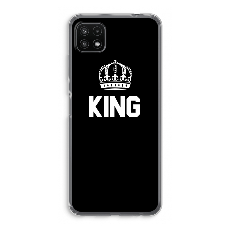King zwart: Samsung Galaxy A22 5G Transparant Hoesje