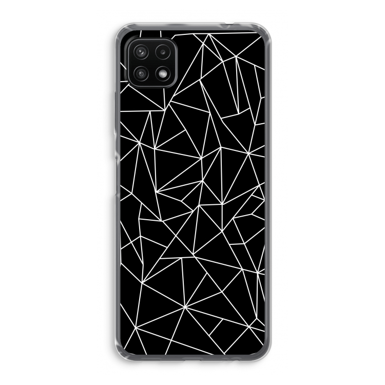 Geometrische lijnen wit: Samsung Galaxy A22 5G Transparant Hoesje