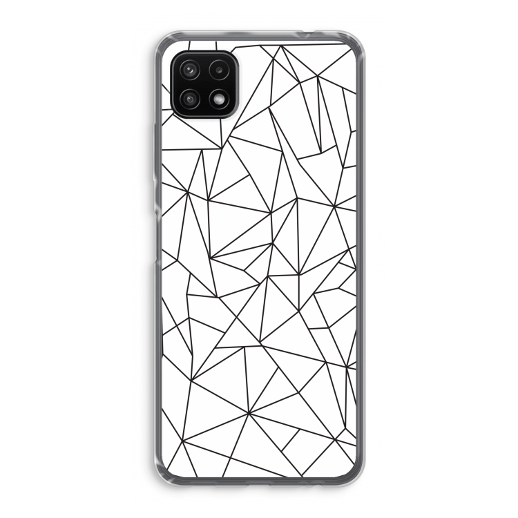 Geometrische lijnen zwart: Samsung Galaxy A22 5G Transparant Hoesje