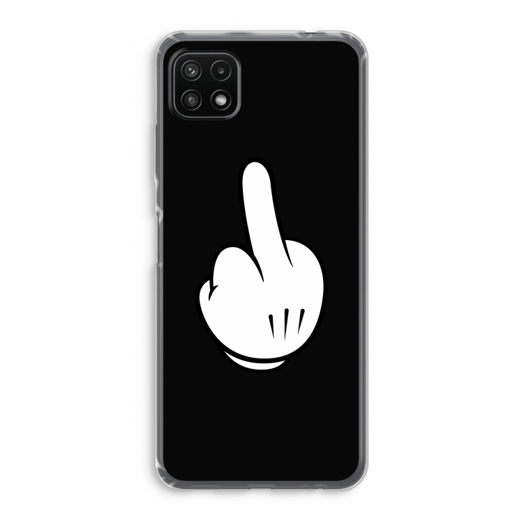 Middle finger black: Samsung Galaxy A22 5G Transparant Hoesje
