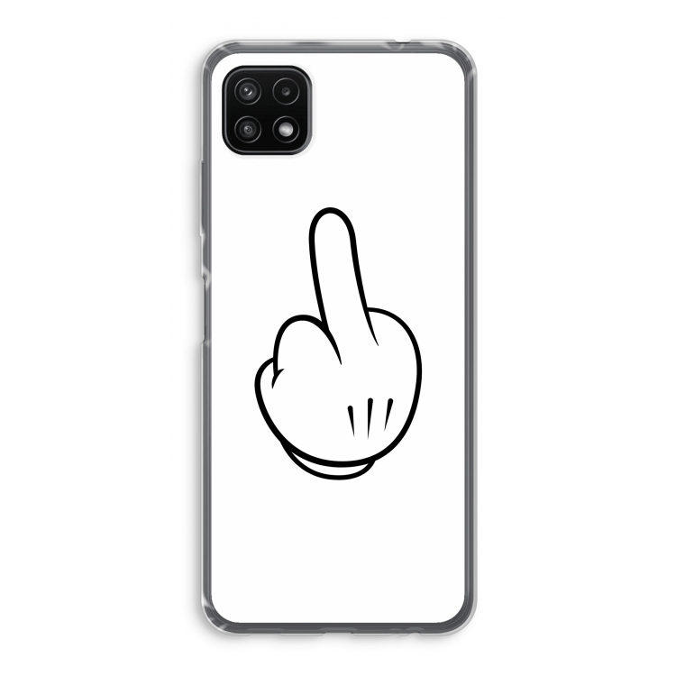 Middle finger white: Samsung Galaxy A22 5G Transparant Hoesje