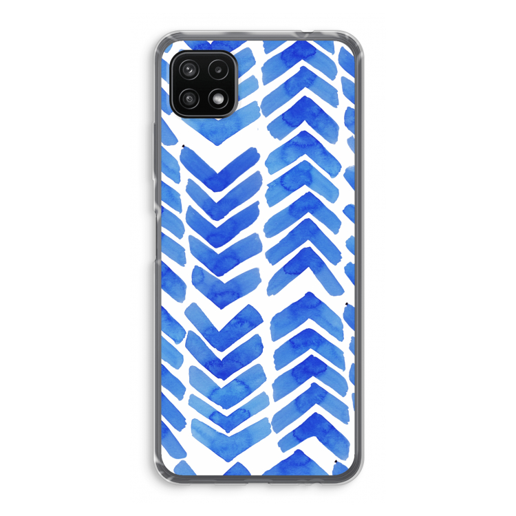 Blauwe pijlen: Samsung Galaxy A22 5G Transparant Hoesje