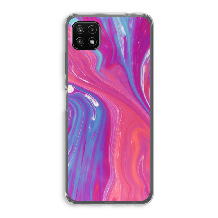 Paarse stroom: Samsung Galaxy A22 5G Transparant Hoesje