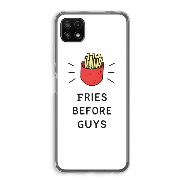 Fries before guys: Samsung Galaxy A22 5G Transparant Hoesje