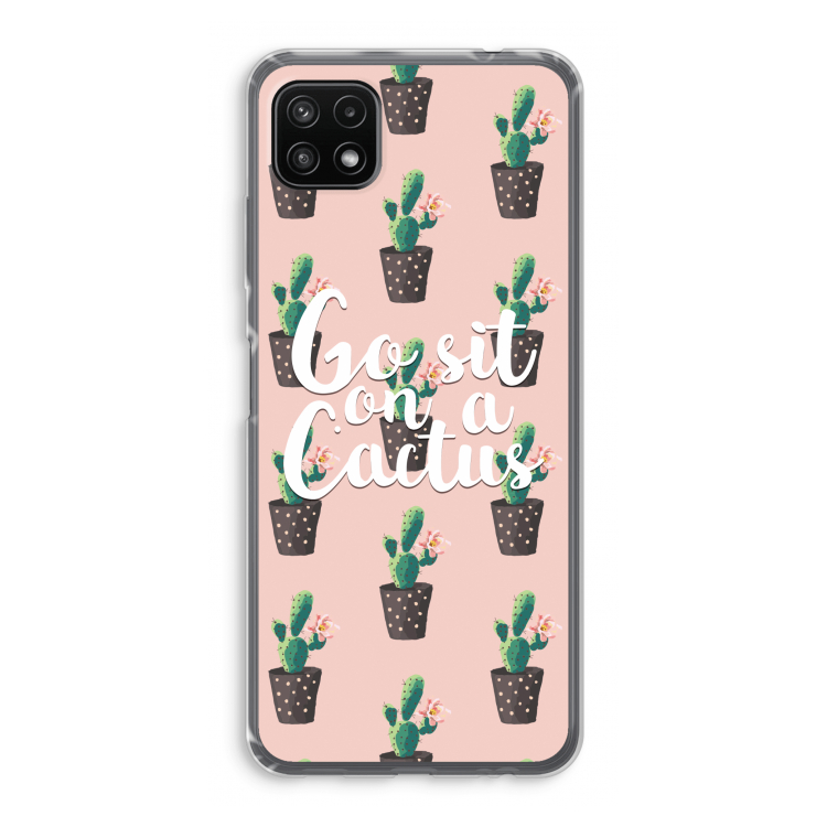 Cactus quote: Samsung Galaxy A22 5G Transparant Hoesje