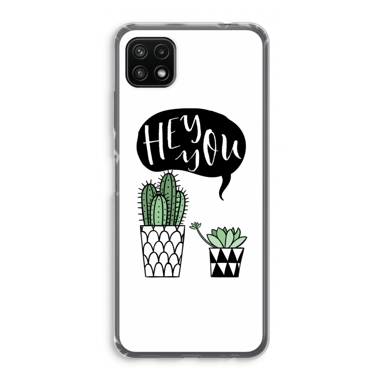 Hey you cactus: Samsung Galaxy A22 5G Transparant Hoesje