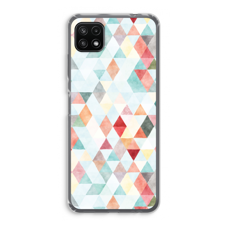 Gekleurde driehoekjes pastel: Samsung Galaxy A22 5G Transparant Hoesje