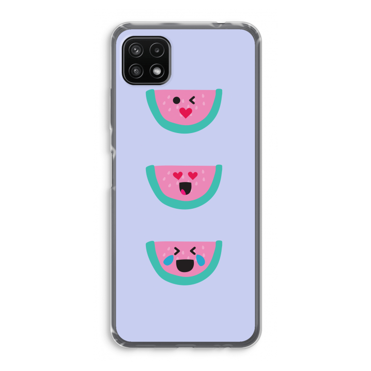 Smiley watermeloen: Samsung Galaxy A22 5G Transparant Hoesje