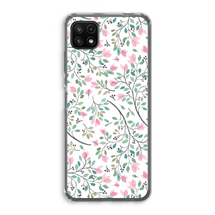 Sierlijke bloemen: Samsung Galaxy A22 5G Transparant Hoesje