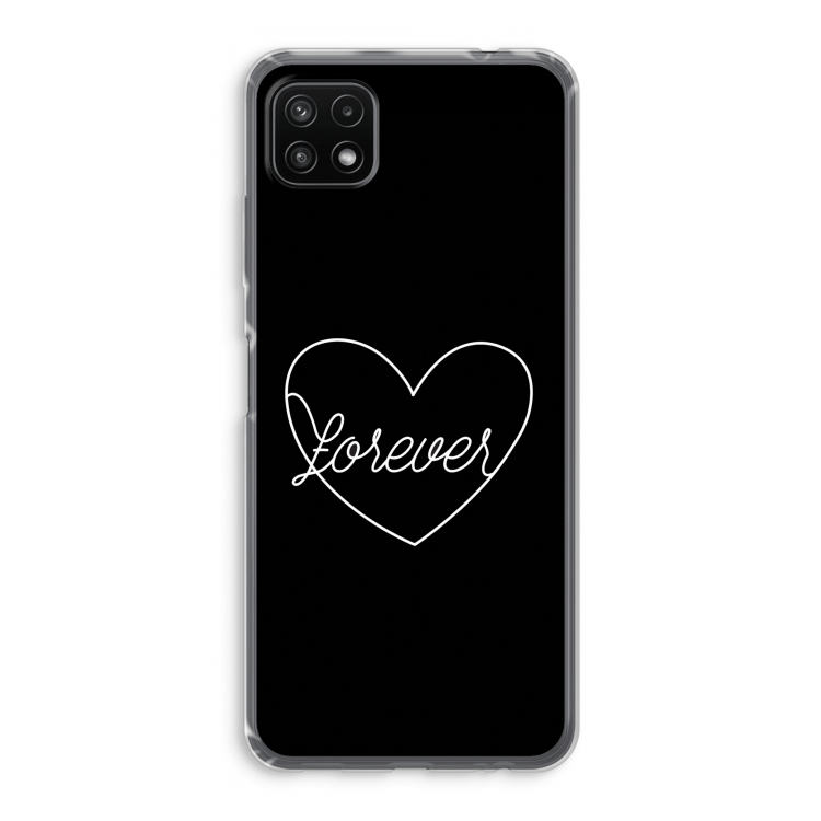 Forever heart black: Samsung Galaxy A22 5G Transparant Hoesje