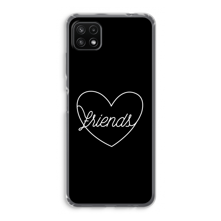 Friends heart black: Samsung Galaxy A22 5G Transparant Hoesje