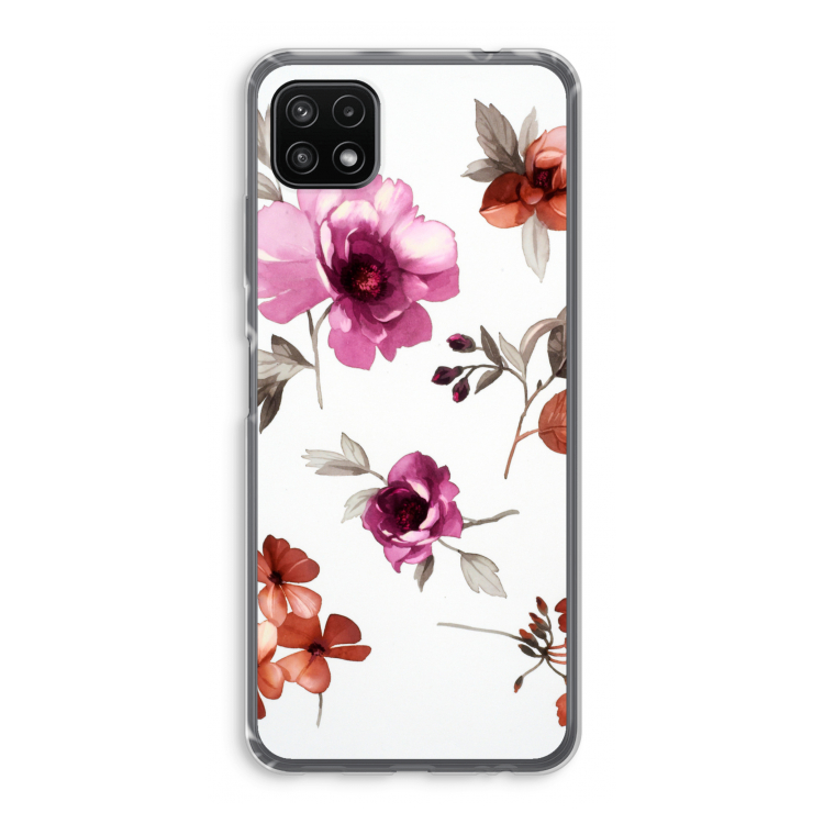 Geschilderde bloemen: Samsung Galaxy A22 5G Transparant Hoesje