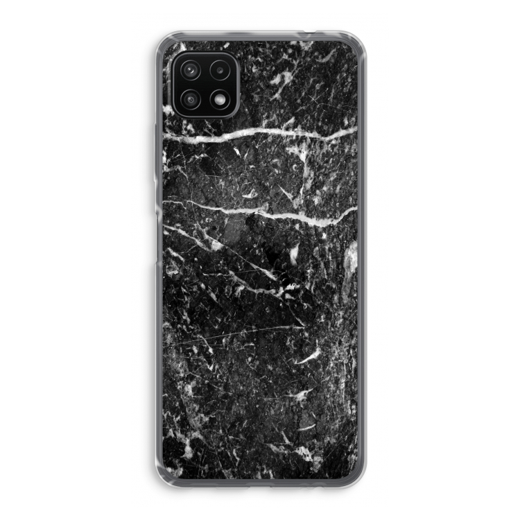 Zwart marmer: Samsung Galaxy A22 5G Transparant Hoesje