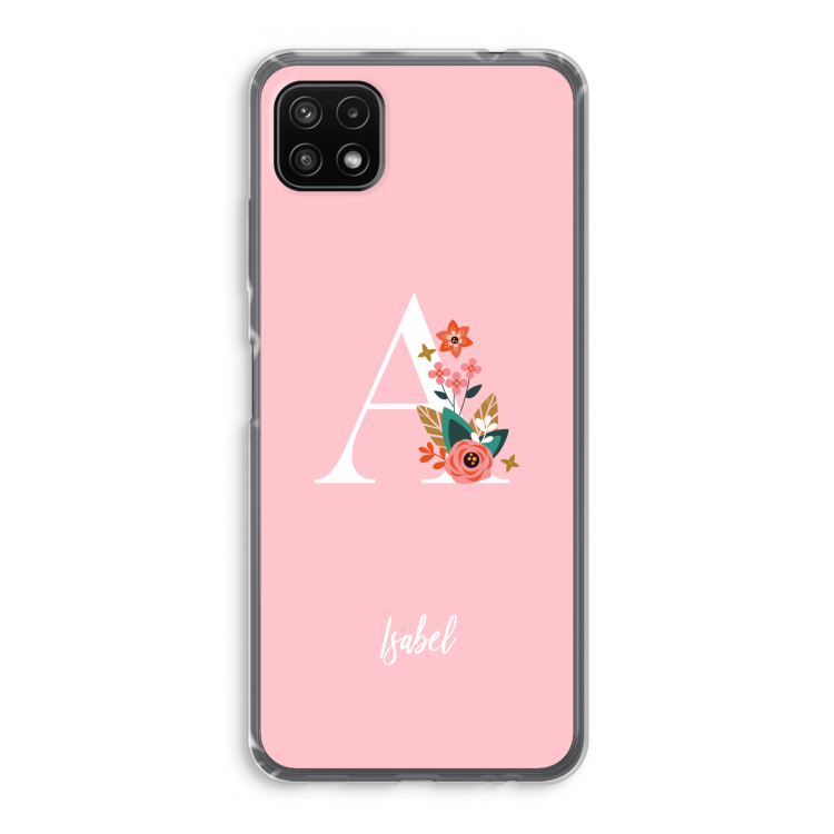 Pink Bouquet: Samsung Galaxy A22 5G Transparant Hoesje