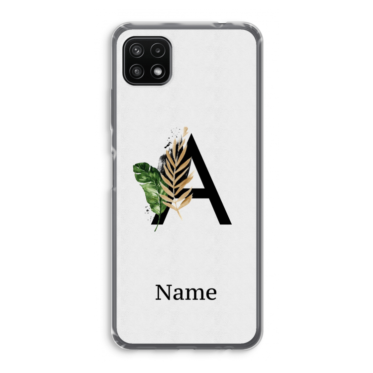 Charcoal Flora: Samsung Galaxy A22 5G Transparant Hoesje