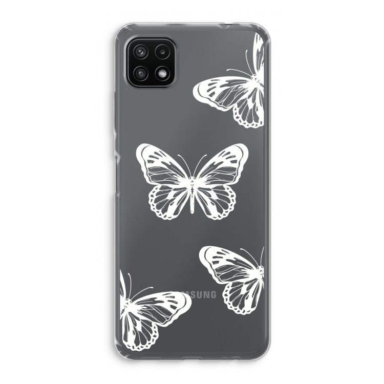 White butterfly: Samsung Galaxy A22 5G Transparant Hoesje